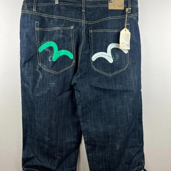Delf  Denim Jean Baggy Shorts Mens 44 Jorts VTG Y2K Rap Skater - Picture 1 of 8